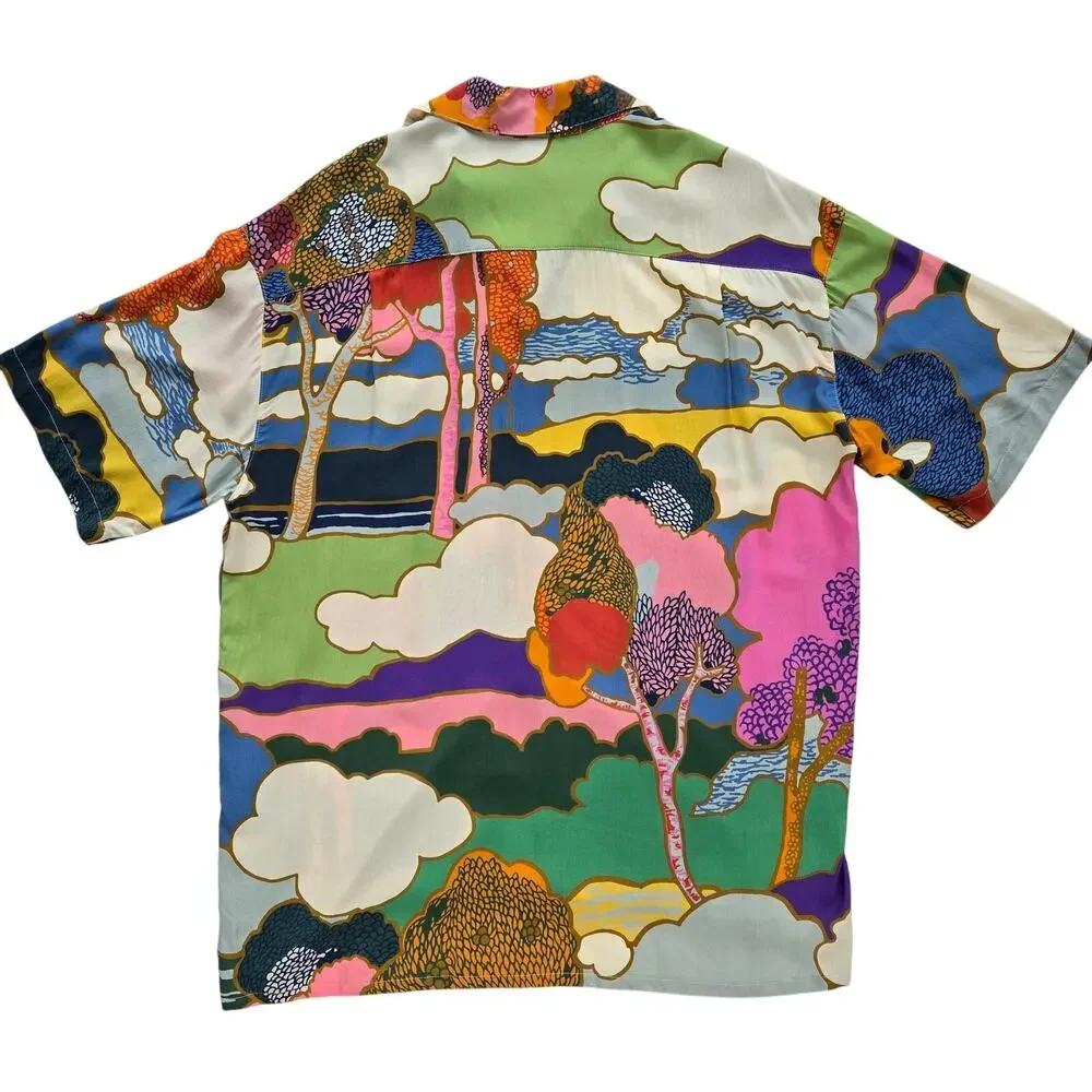 Bower Swimwear Liberty London Prospect Road Button Short Sleeve Top Women XL EUC - Picture 4 of 14